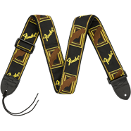 Fender  Monogrammed Straps Monogrammed Strap, Black/Yellow/Brown, 2"